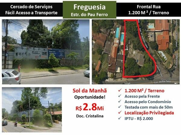 Terreno JPA Freguesia Pau Ferro 1200M²
