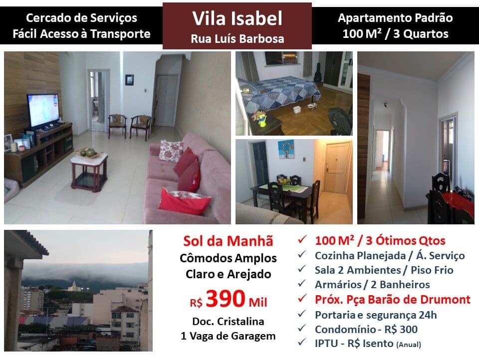 Apto Vila Isabel Luis Barbosa 100M²