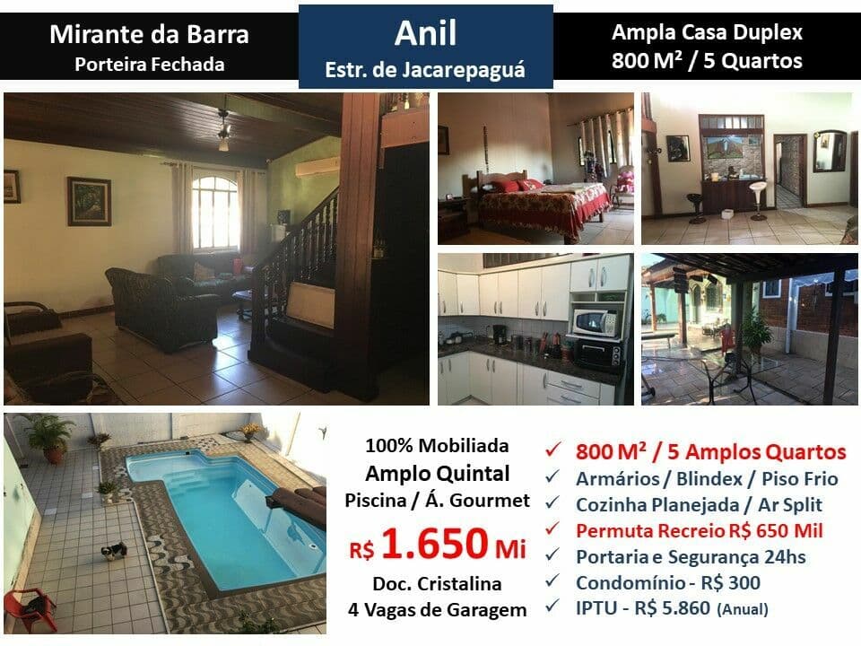 Casa JPA Anil Mirante da Barra 800M²