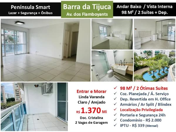 Apto Barra da Tijuca Península Smart 98M²