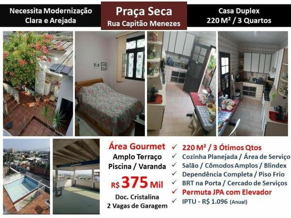 Casa JPA Praça Seca Capitão Menezes 220M²