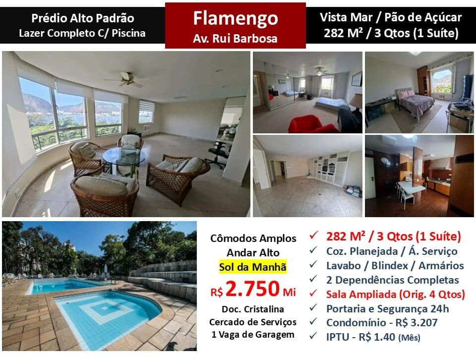 Apto Flamengo Praia Rui Barbosa 282M²