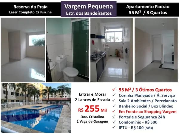 Apto Vargem Pequena Reserva da Praia 55M² 2