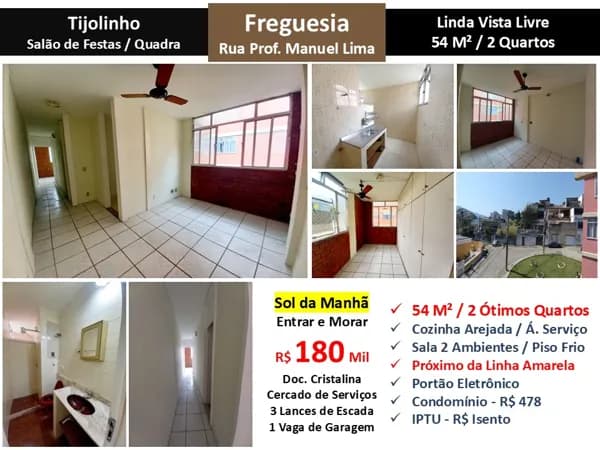 Apto JPA Freguesia Manuel Lima Tijolinho 54M²