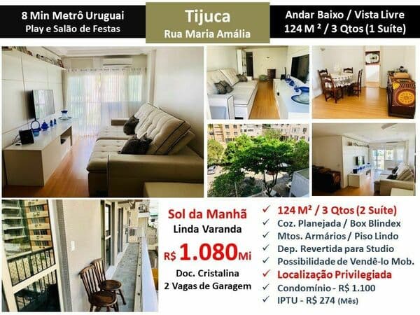 Apto Tijuca Maria Amália 124M²