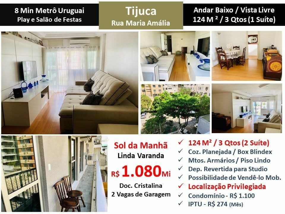 Apto Tijuca Maria Amália 124M²