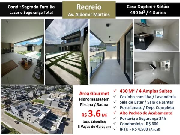 Casa Recreio Sagrada Família 430M²