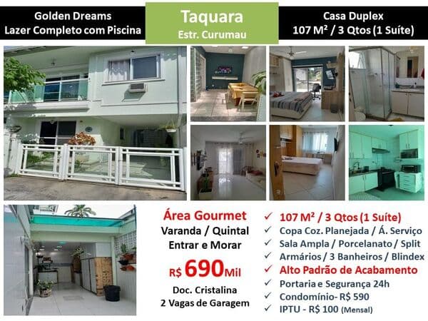 Casa JPA Taquara Golden Dreams 107M²
