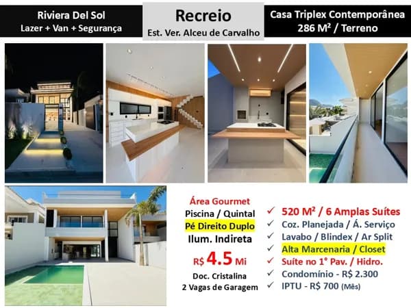 Casa Recreio Riviera Del Sol 520M²