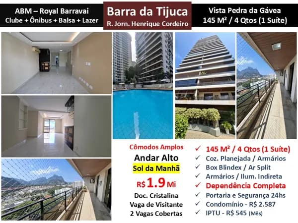 Apto Barra da Tijuca ABM Royal Barravai 145M²
