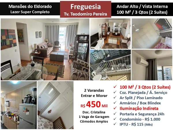 Apto JPA Freguesia Teodomiro Pereira Mansões do Eldorado 100M²