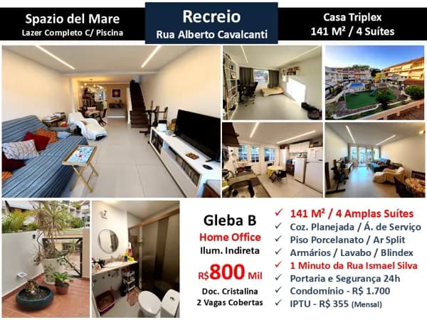 Casa Recreio Spazio del Mare 141M²