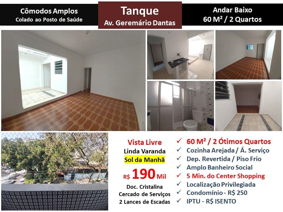 Apto JPA Tanque Geremário Dantas 60M² 2