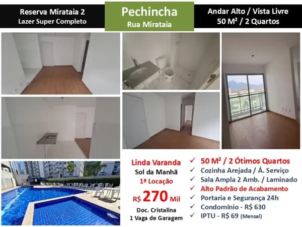 Apto JPA Pechincha Reserva Mirataia 2 50M²