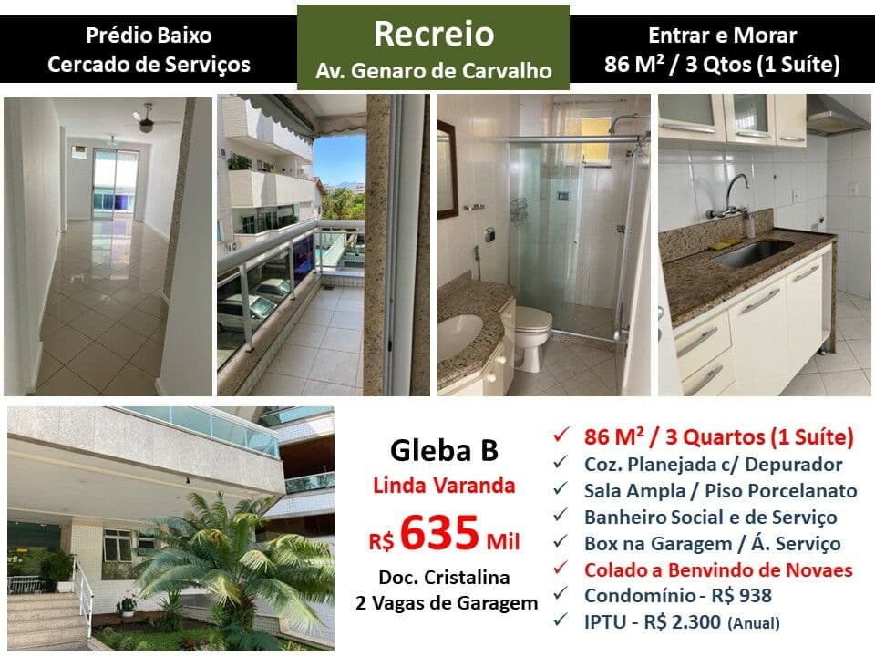 Apto Recreio Gleba B Genaro de Carvalho 86M²