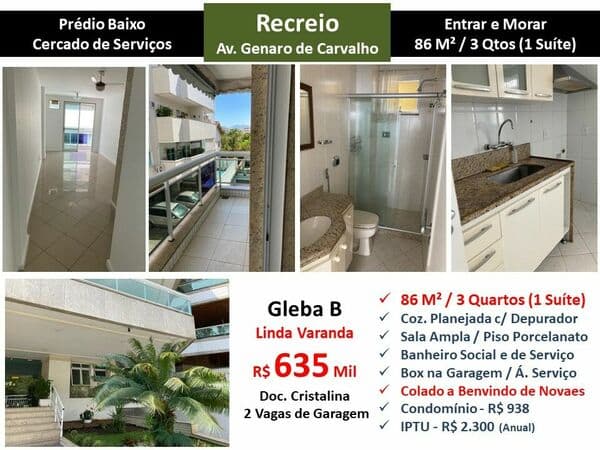 Apto Recreio Gleba B Genaro de Carvalho 86M²