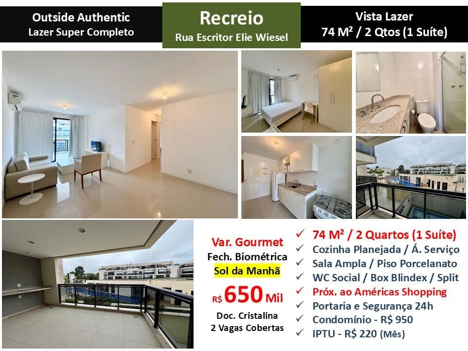 Apto Recreio Zico Outside 74M²