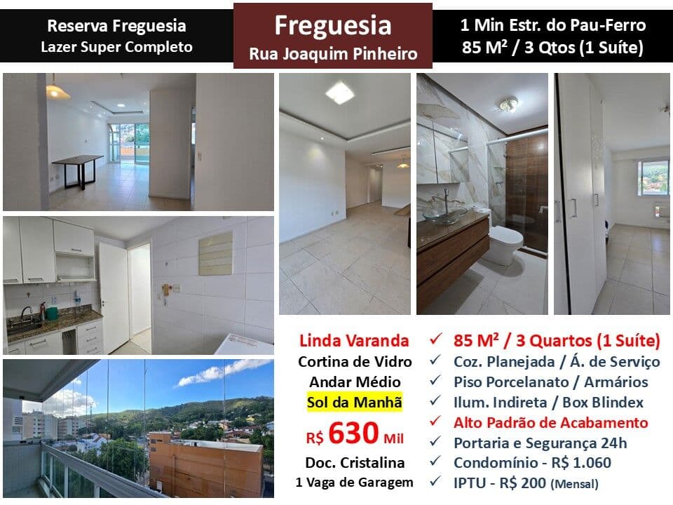 Apto JPA Freguesia Joaquim Pinheiro Reserva Freguesia 85M²