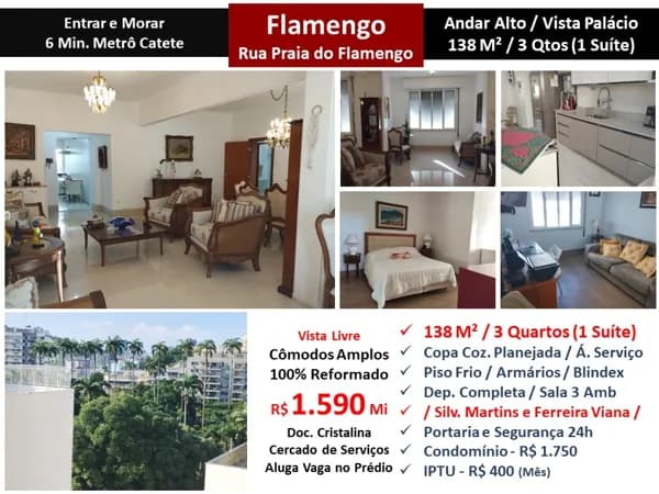 Apto Flamengo Praia 138M²