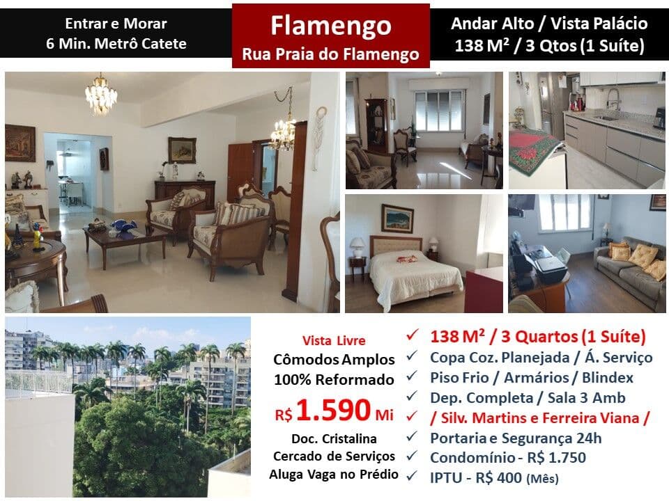 Apto Flamengo Praia 138M²