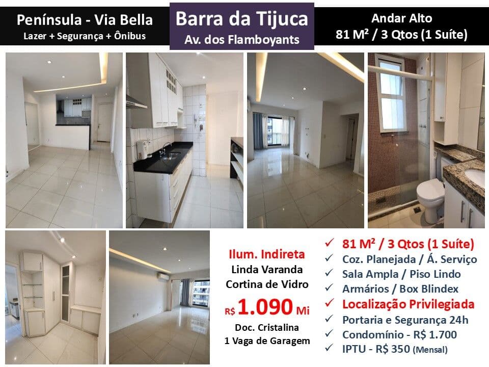 Apto Barra da Tijuca Península Via Bella 81M²