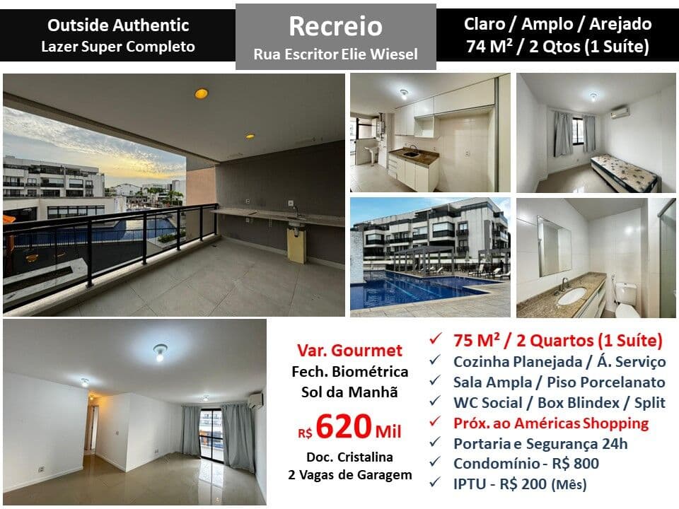 Apto Recreio Zico Outside 74M² 2