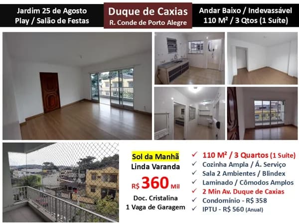 Apto Caxias Conde de Porto Alegre 110M²