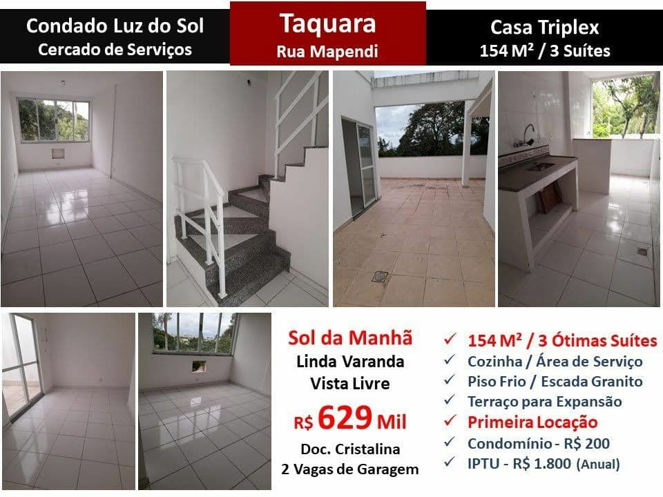 Casa JPA Taquara Mapendi Condado Luz do Sol 154M²