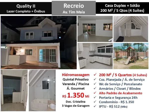 Casa Recreio Zico Quality 2 200M²