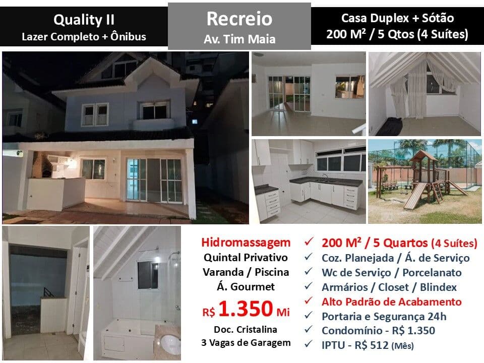 Casa Recreio Zico Quality 2 200M²