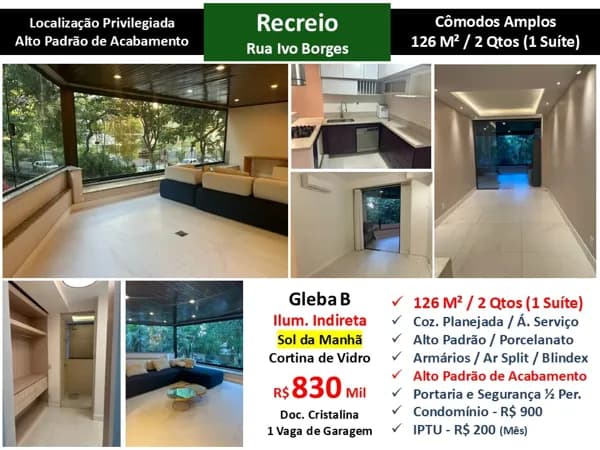 Apto Recreio Gleba B Ivo Borges 126M²