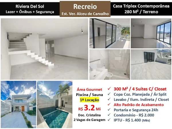 Casa Recreio Riviera Del Sol 300M²