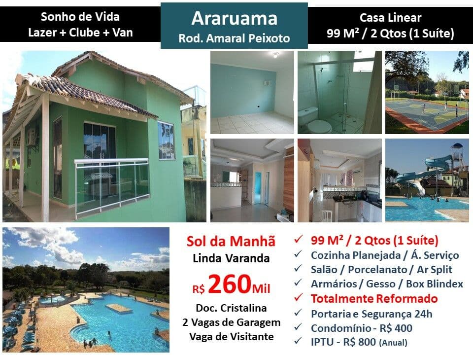 Casa Araruama Sonho de Vida 99M² Linear