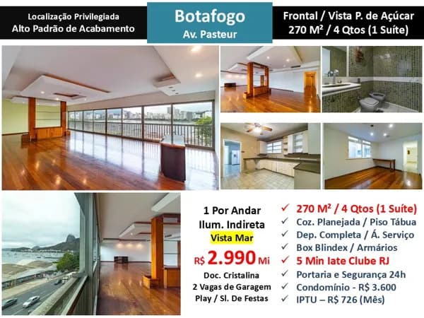Apto Botafogo Pasteur 270M²