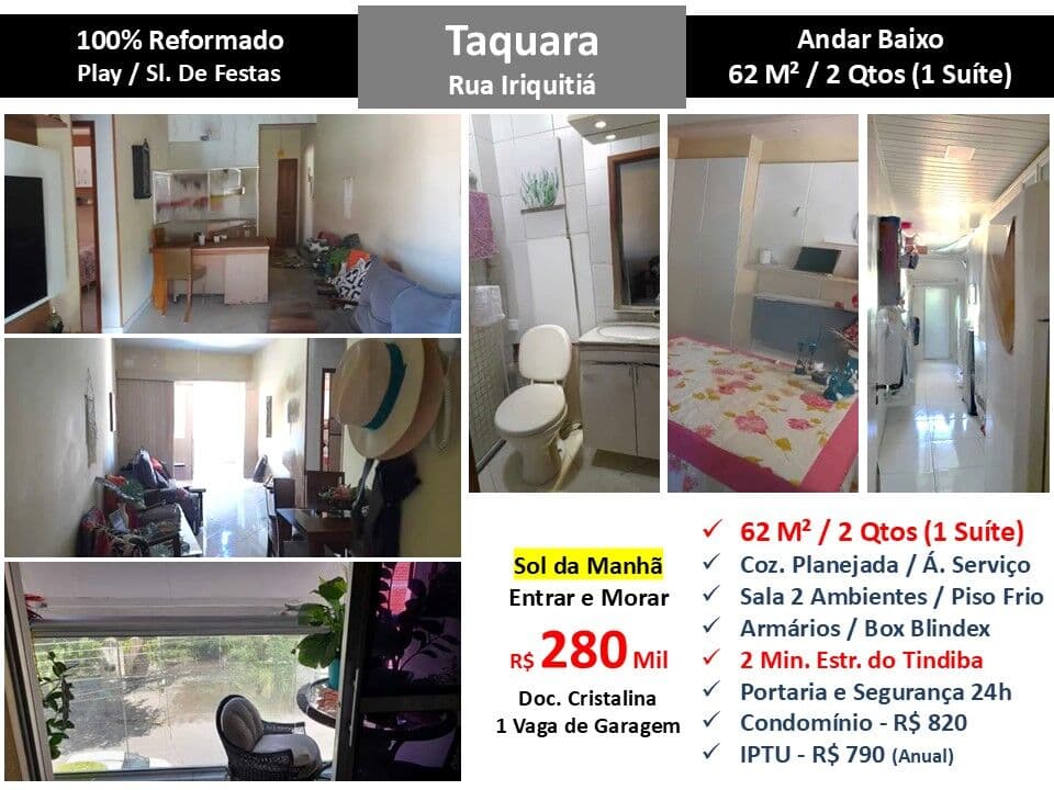 Apto JPA Taquara Iriquitia 62M²
