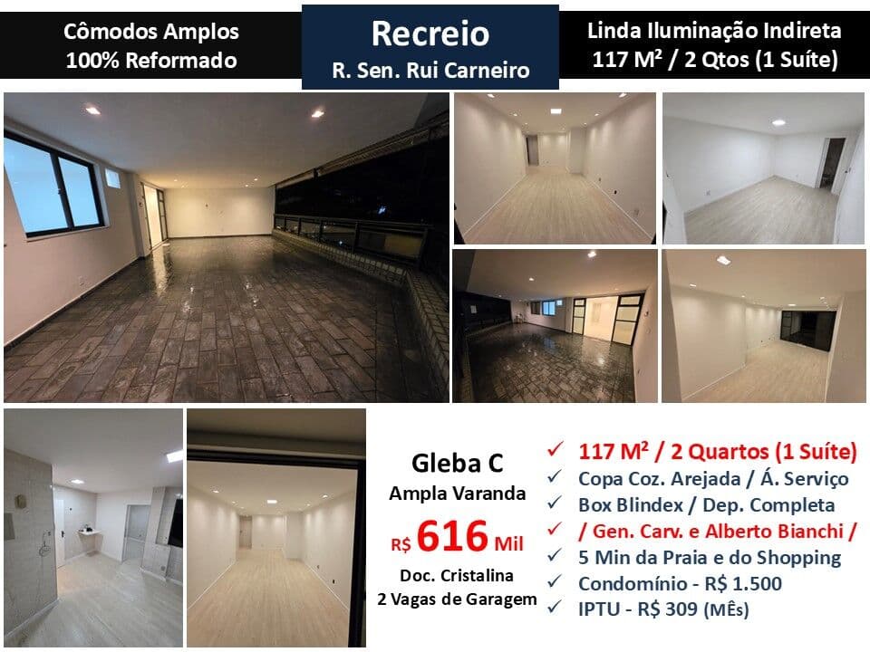 Apto Recreio Gleba C Rui Carneiro 117M²