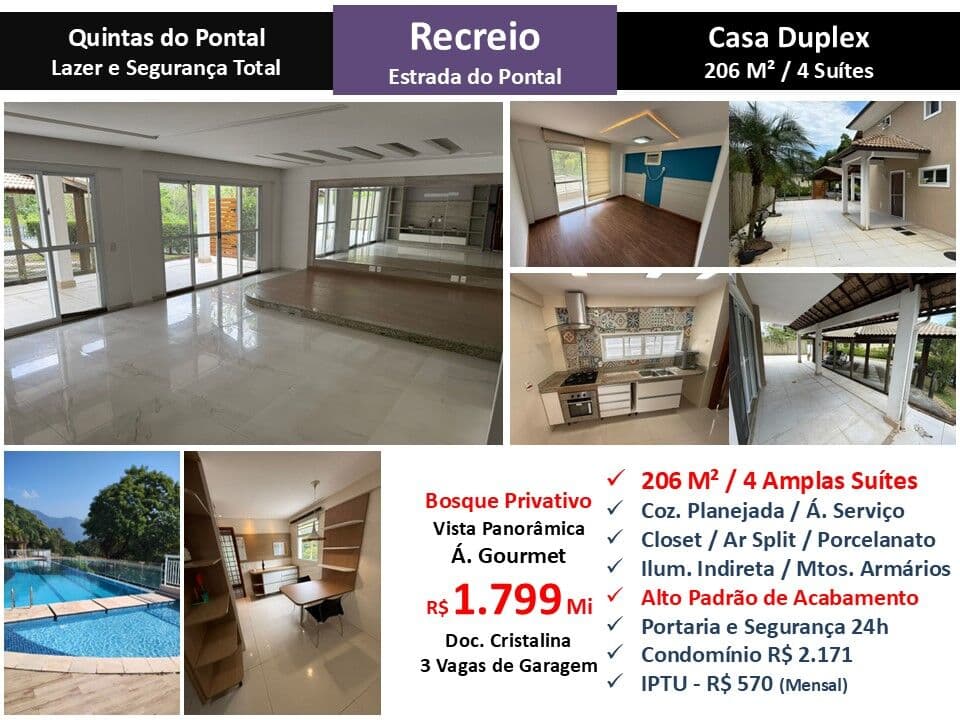 Casa Recreio Quintas do Pontal 206M²