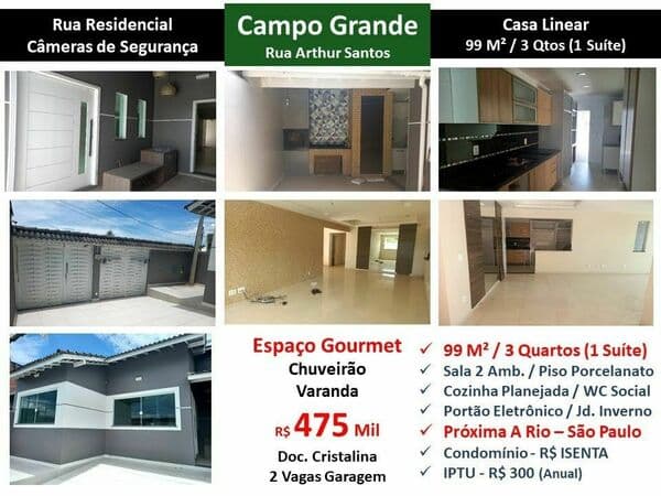 Casa Campo Grande Arthur Santos 99M²