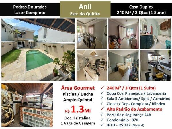 Casa JPA Anil Pedras Douradas 240M²