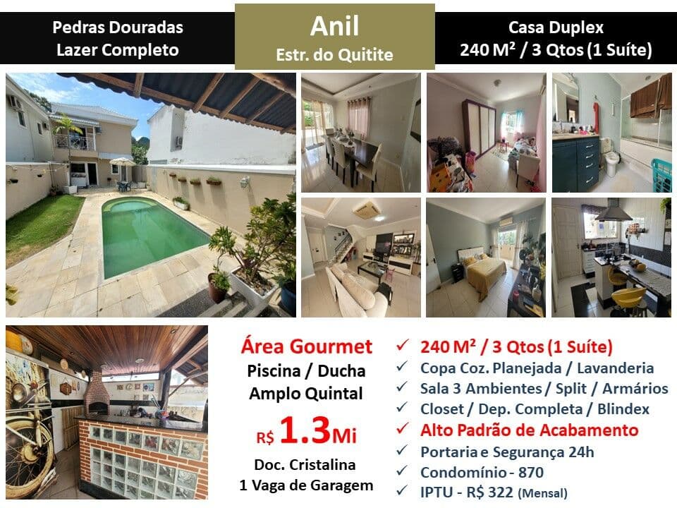 Casa JPA Anil Pedras Douradas 240M²