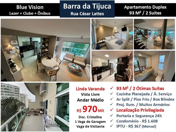 Apto Barra da Tijuca Blue Vision 93M²