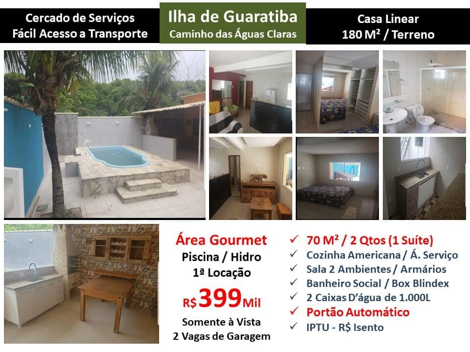Casa Ilha de Guaratiba Caminho das Águas Claras 70M² Linear