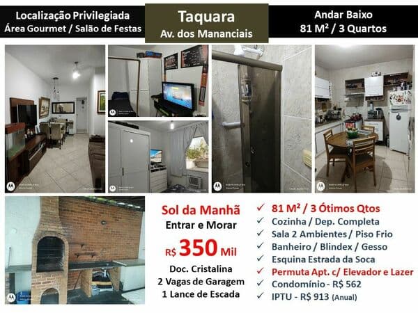 Apto JPA Taquara Mananciais 81M²