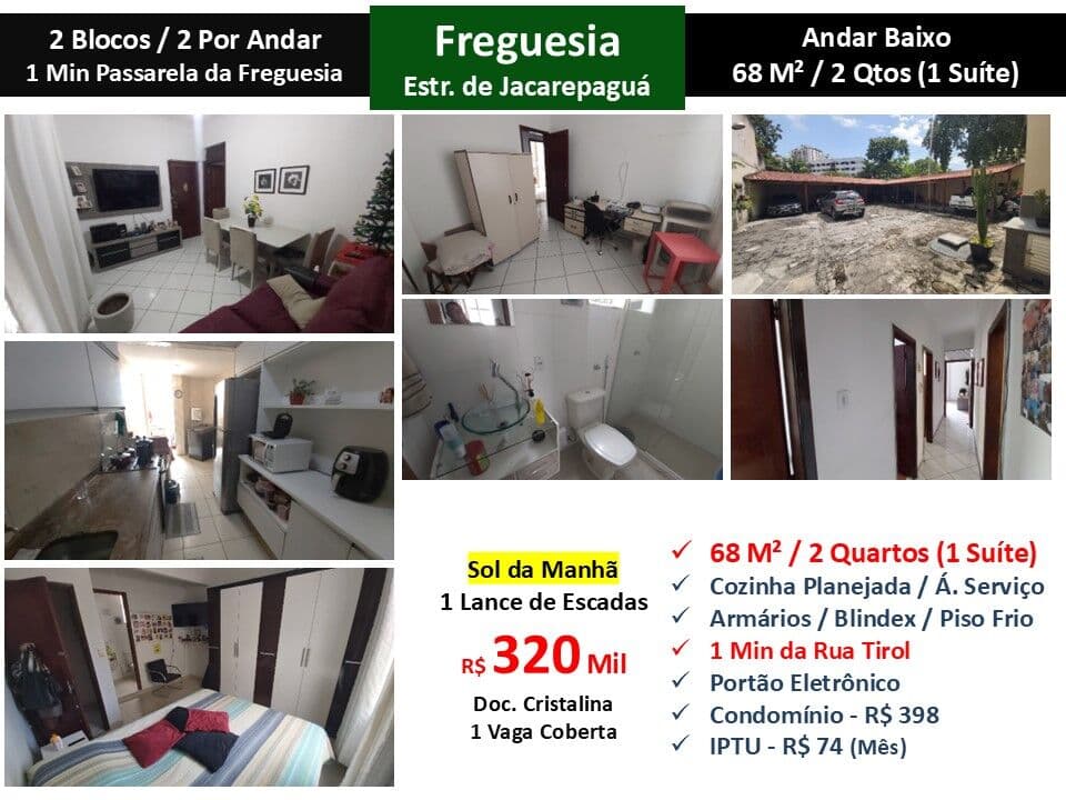 Apto JPA Freguesia Estrada de Jacarepagua 68M²