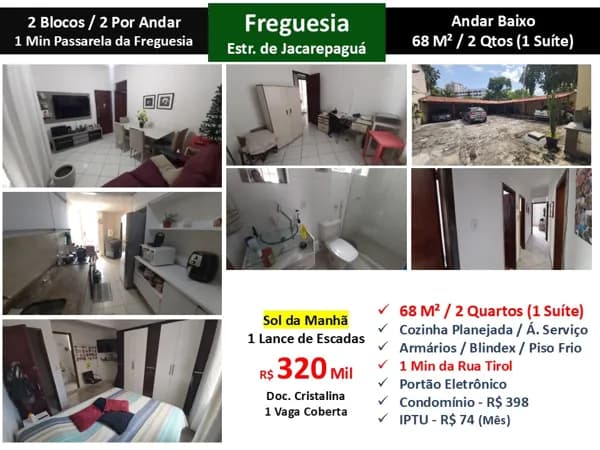 Apto JPA Freguesia Estrada de Jacarepagua 68M²