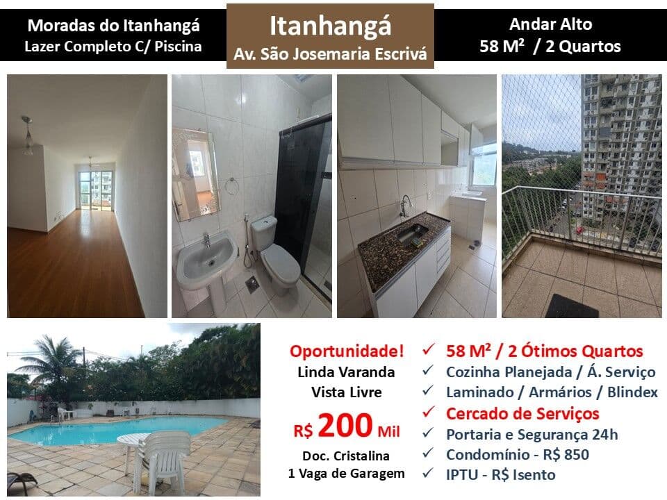 Apto Barra da Tijuca Itanhangá Moradas do Itanhangá 58M² 3