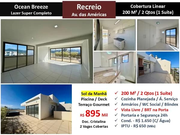 Cob Recreio Ocean Breeze 200M² Linear