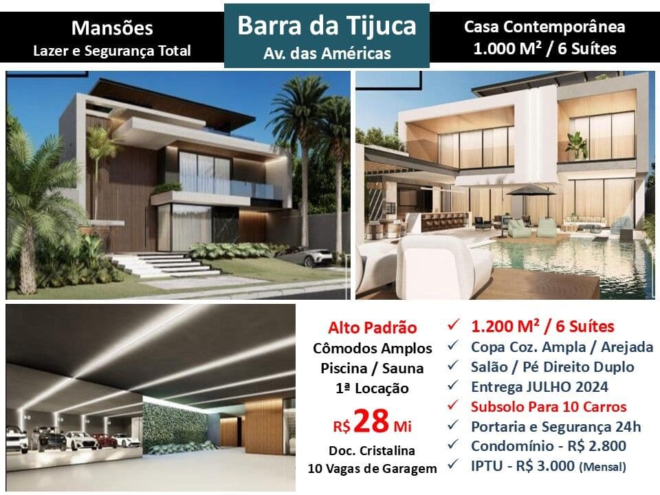 Casa Barra da Tijuca Mansões 1200M² 2