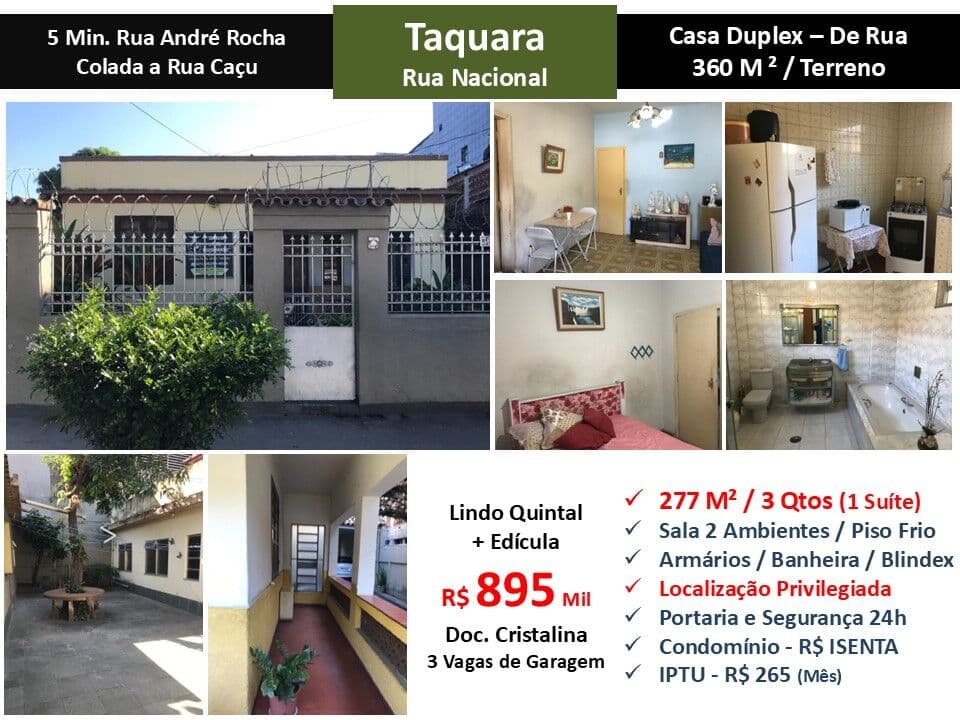 Casa JPA Taquara Nacional 277M²