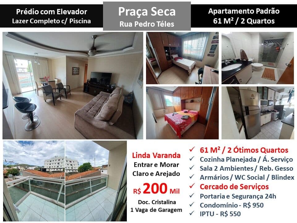 Apto JPA Praça Seca Pedro Teles 61M²